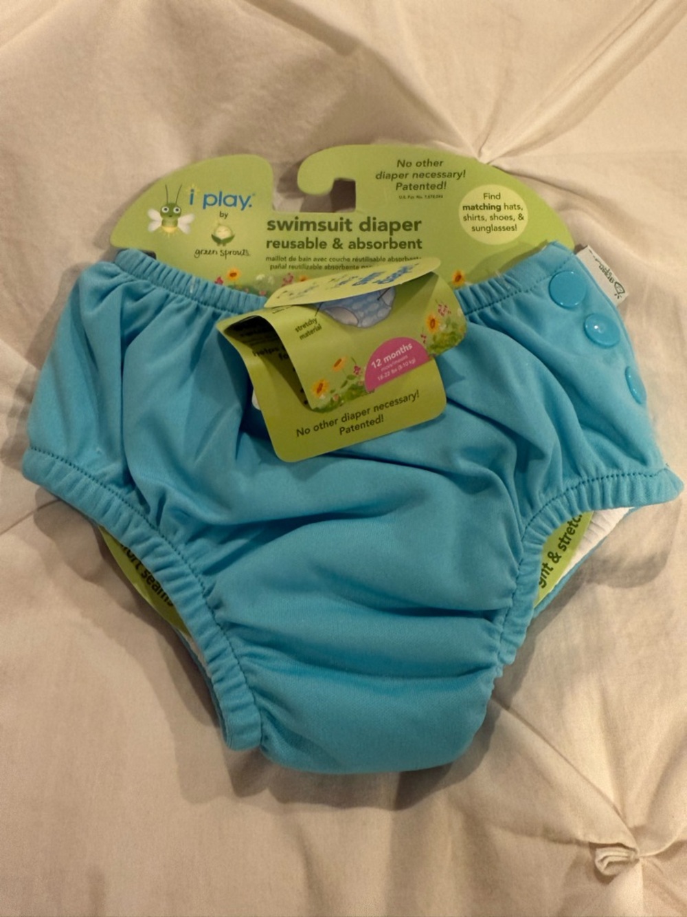 i play. Aqua Blue Reusable Swim Diaper Cover